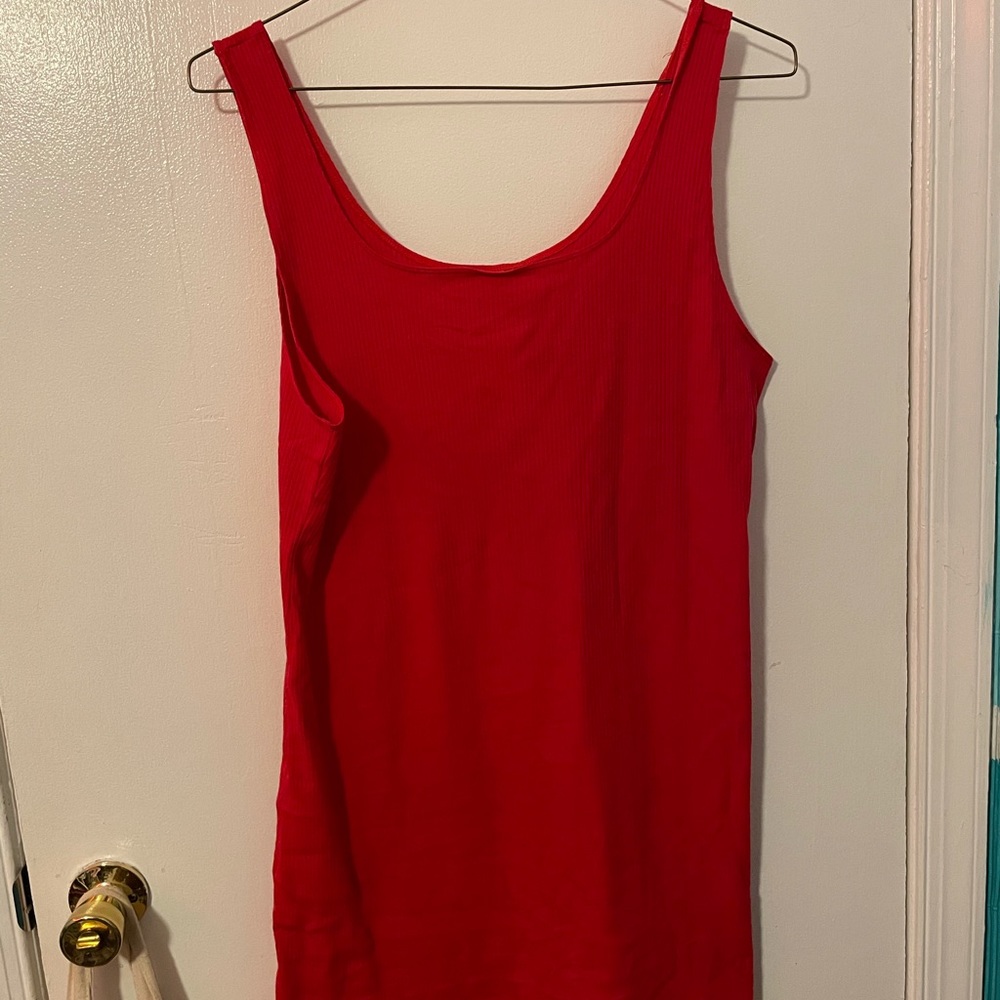 Red skinny strap bodycon dress